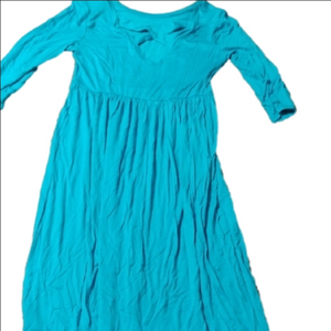 Watermelon Blue Midi Dress Women's Size Large With Cute Cross Detail